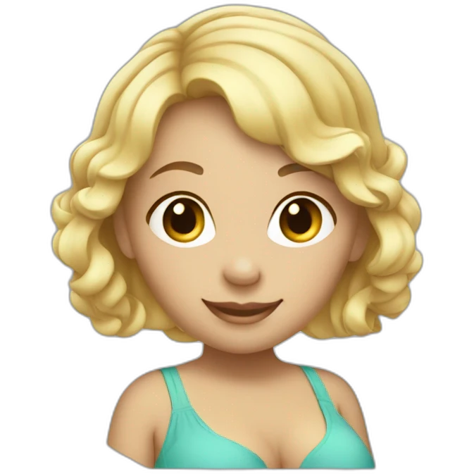 adorable pregnant blond full body women with beach-wave-hair emoji
