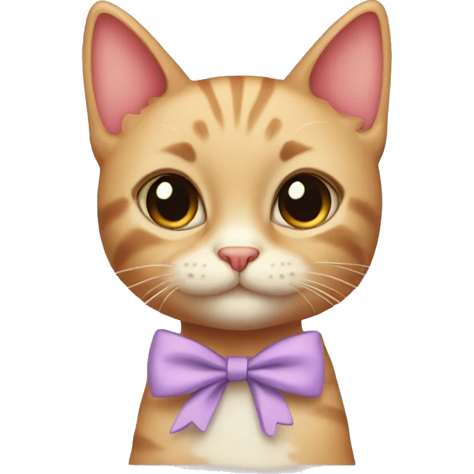 Cat with cute little preppy bows emoji