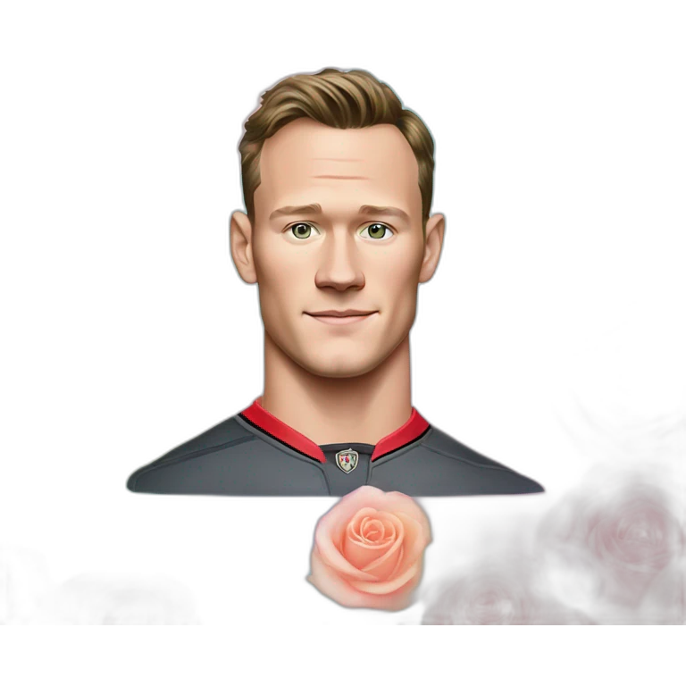 Jonathan Toews inside a rainbow crystal with pastel roses emoji
