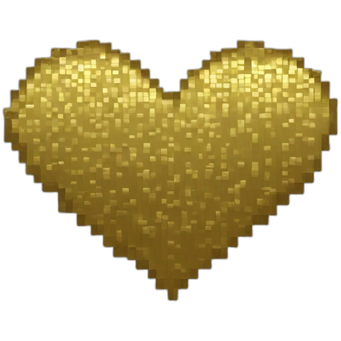 8-bit Golden Heart emoji