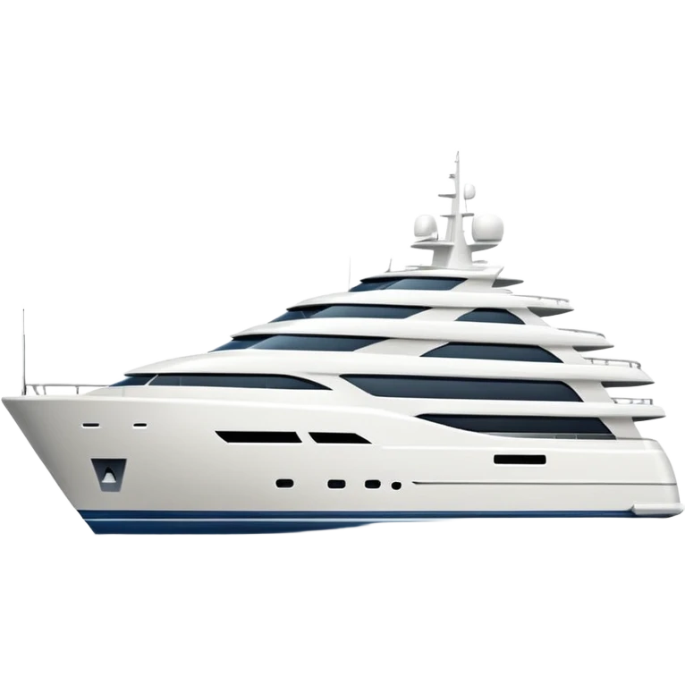 large yacht facing to the left on white background emoji