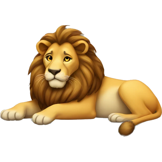 Lion sleep on a table emoji