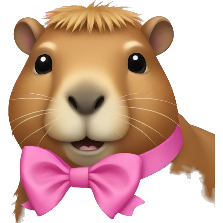 Capybara with a pink bow emoji