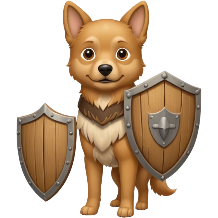 dog, ancient greece with only wooden shield emoji