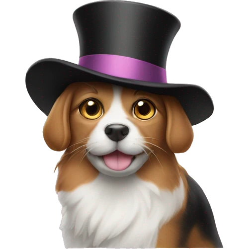 cat dog top hat emoji