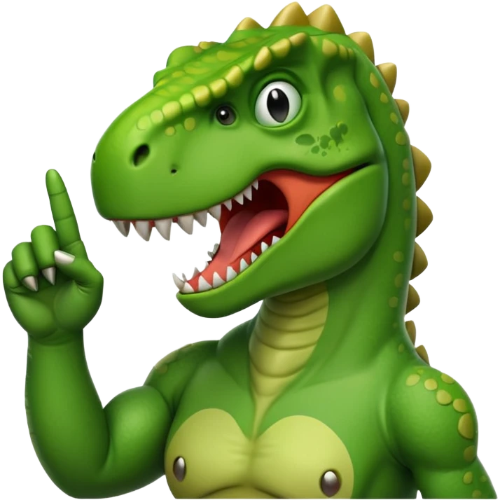 T-Rex giving the middle finger emoji