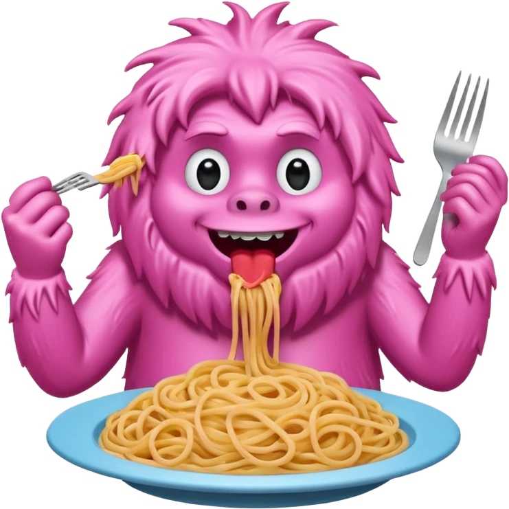 pink yeti eat spaghetti  emoji