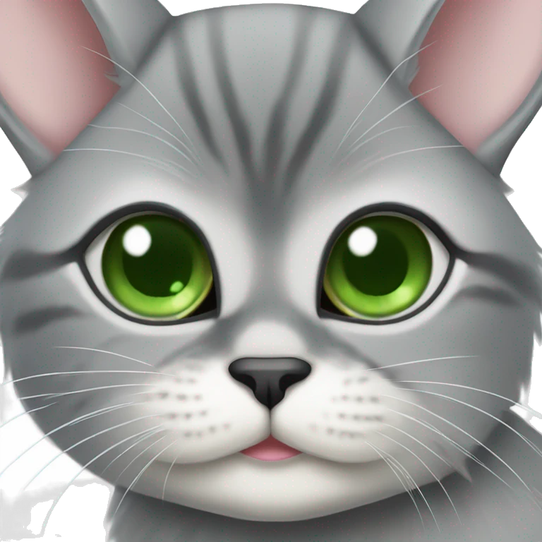 Persian chinchilla cat with green eyes emoji
