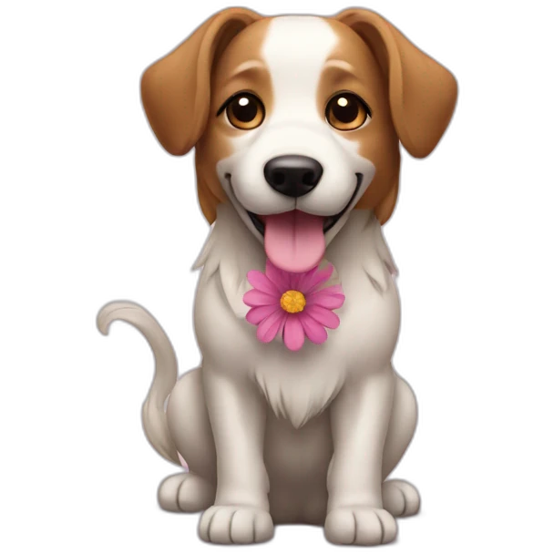 Dog with a flower tail emoji