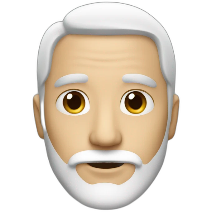 uncle, black hair, white, black small beard emoji