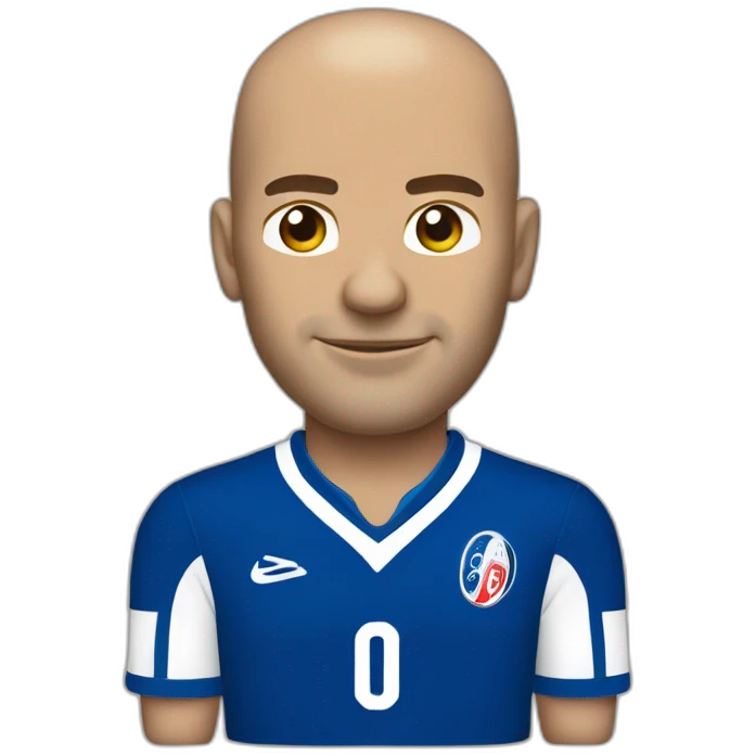 Zinedine Zidane with blue france football jersey emoji