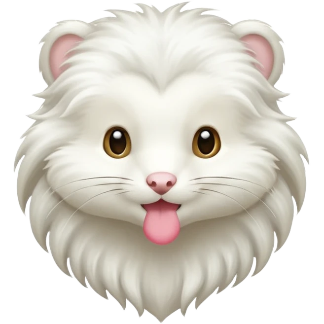 long haired white mink emoji