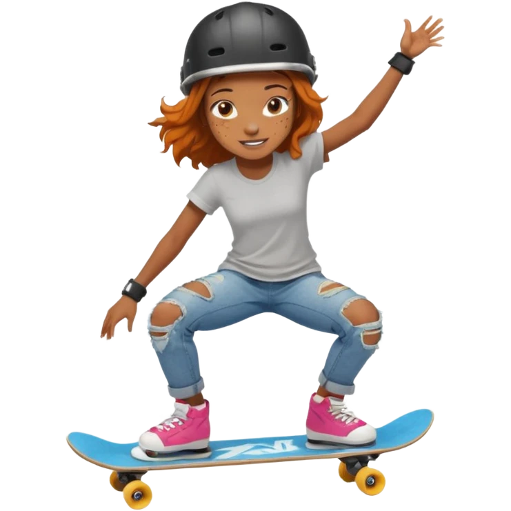 skateboarder black girl mugshot with  emoji