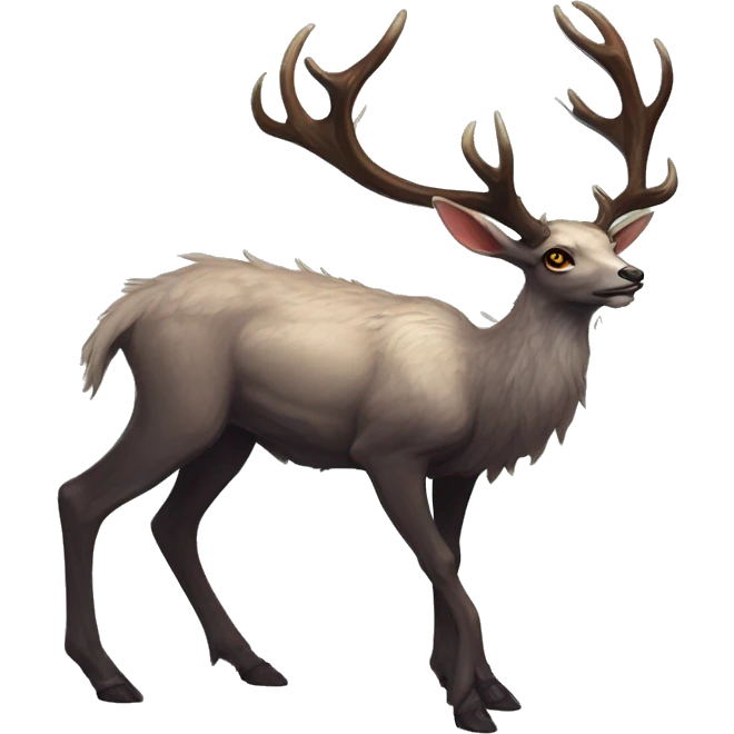 Modern Realistic Rare Fantasy Antlers Vernid-Trico-species by LiLaiRa, full body emoji