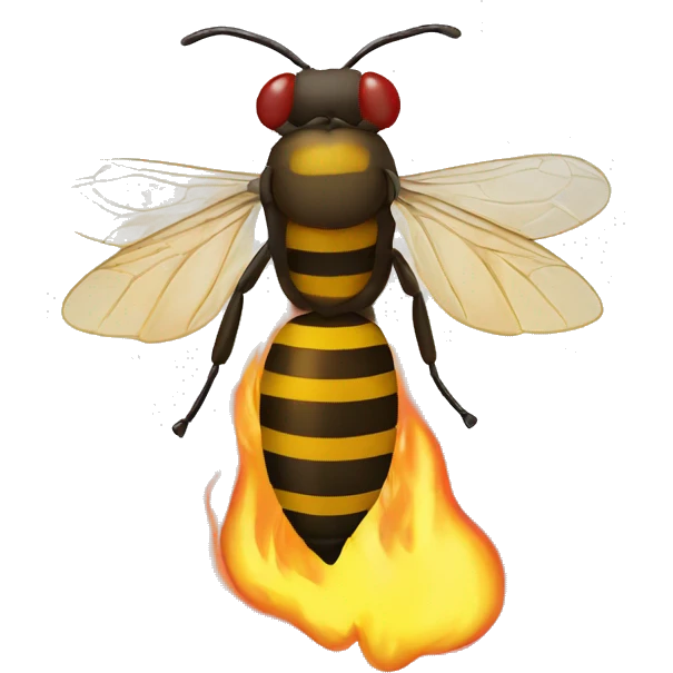 Bee fly on fire emoji