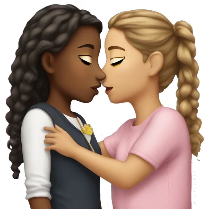 girl kissing girl emoji