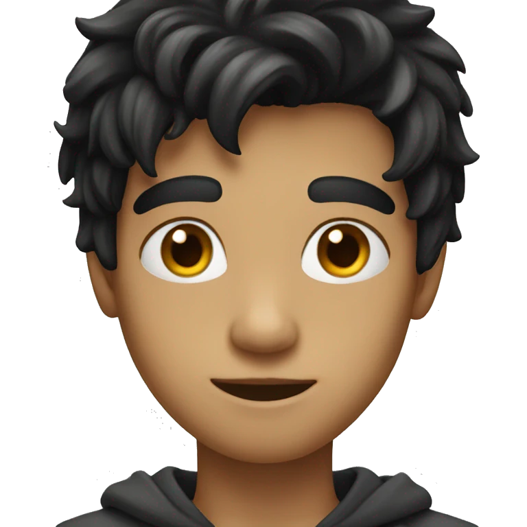 Long black hair boy emoji