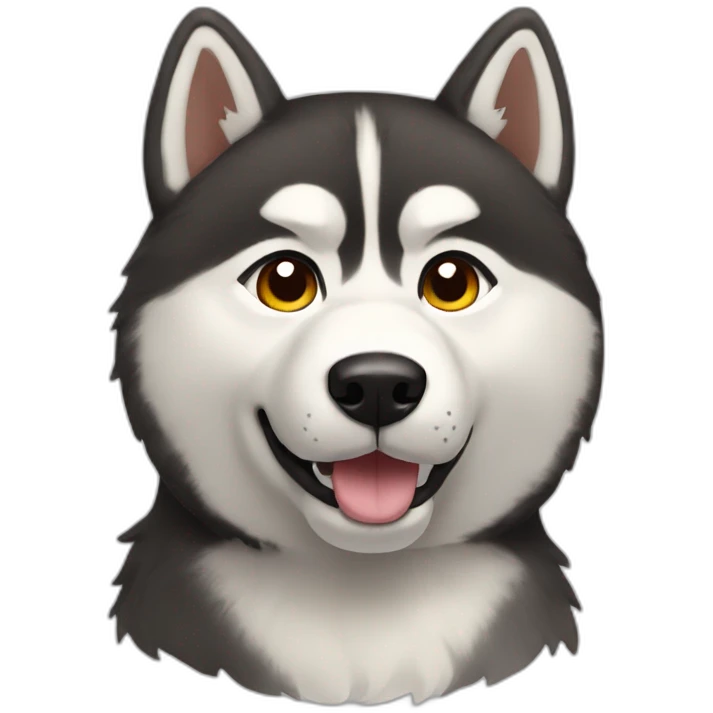 husky with shiba fur, 3/4 view emoji