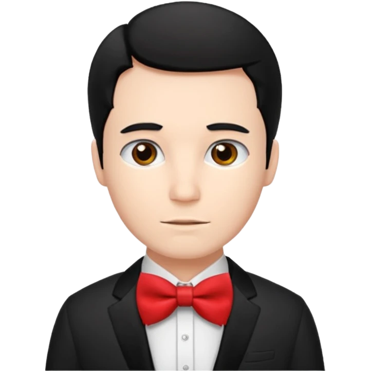 siyah saçlı krımızı papyonlu adam emoji