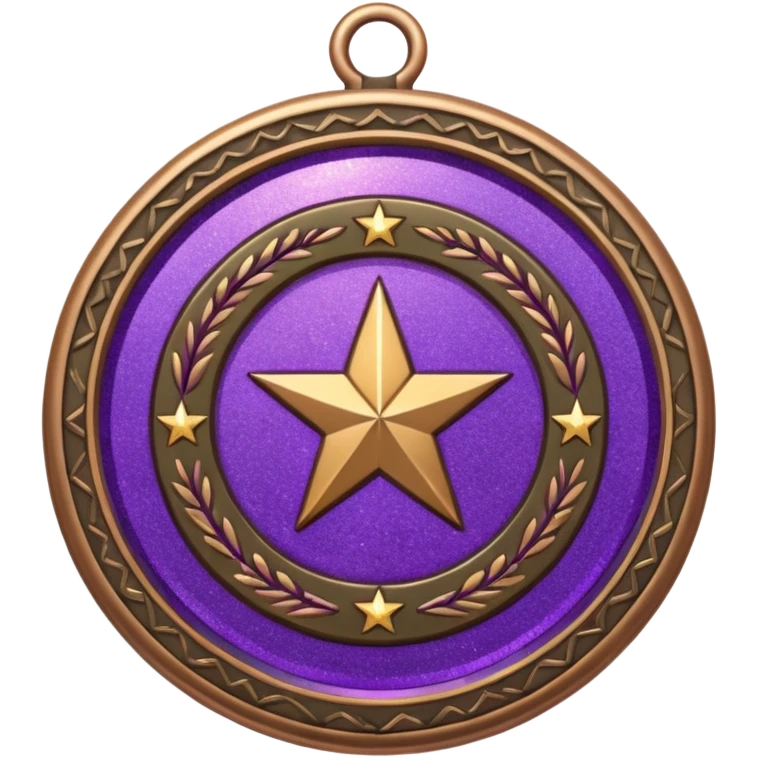 Purple Glitter military medal emoji