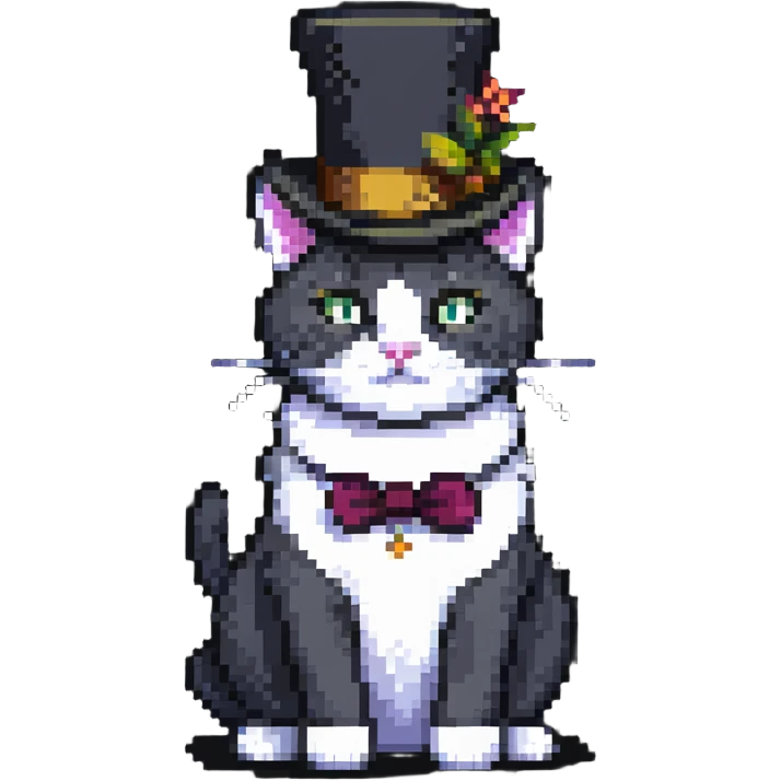cat with a tophat emoji