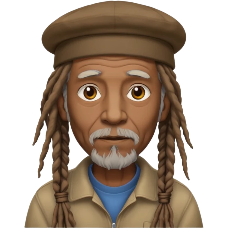 dreadlocks old man, cap hat emoji