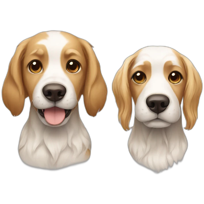 dog with golden hair and dog with brown and white hair emoji