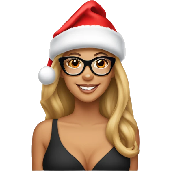 mariah carey in santa hat wearing black glasses  emoji
