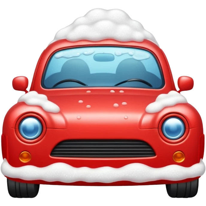 car wash with foam red car emoji