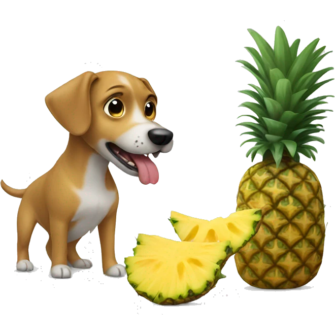Dog eating pineapple  emoji