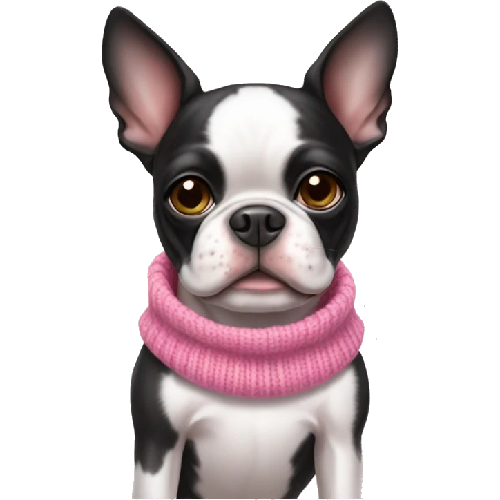 boston terrier wearing pink sweater emoji