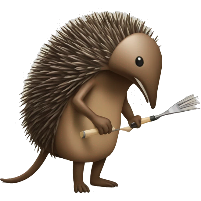 echidna pintando una comedreja emoji