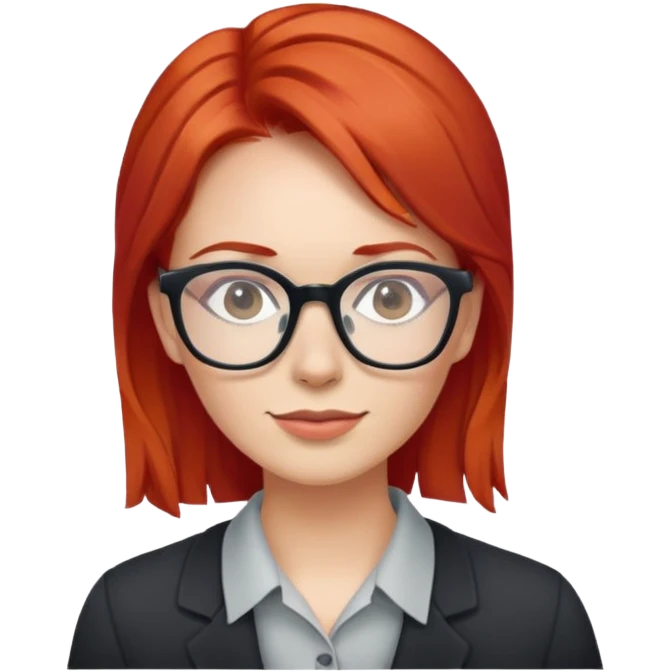 woman with red hair wearing glasses emoji
