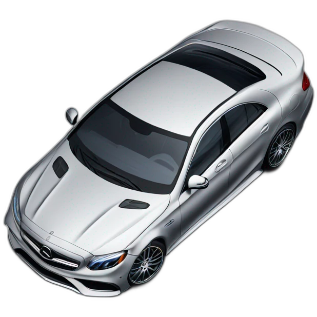 mercedes amg, silver，high angle view emoji