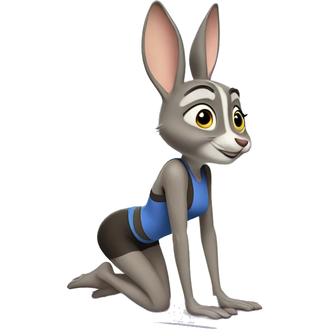 judy hopps doing downward dog emoji