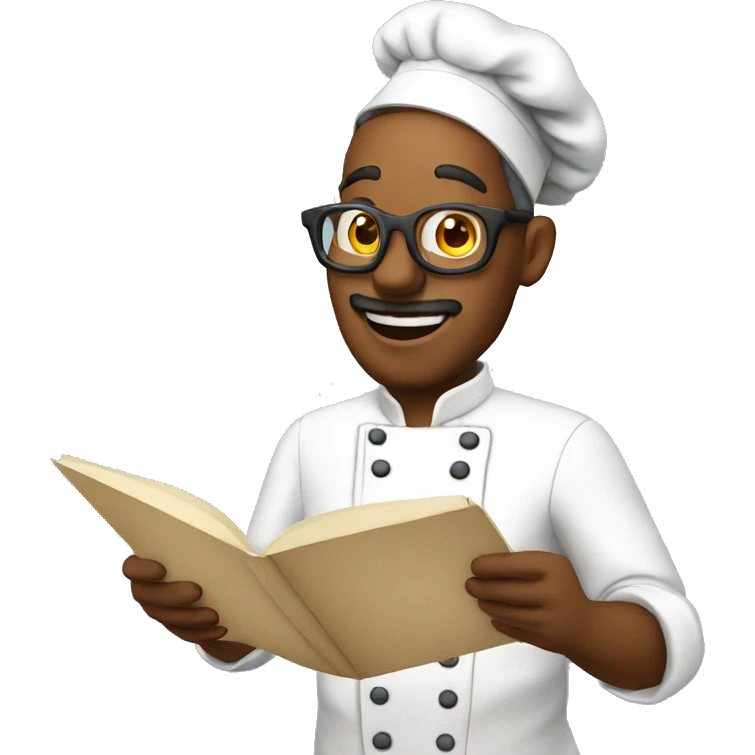 chef reading recipe emoji