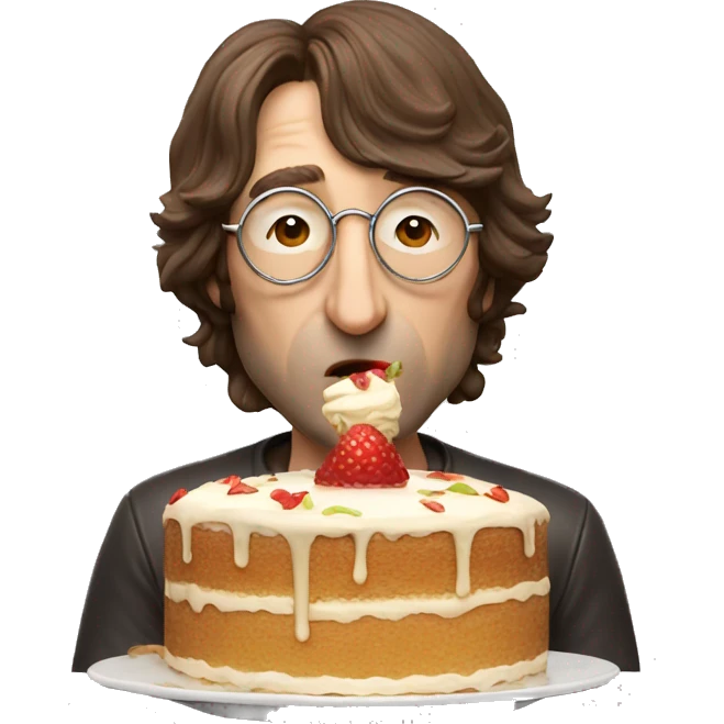 john lennon eating cake  emoji