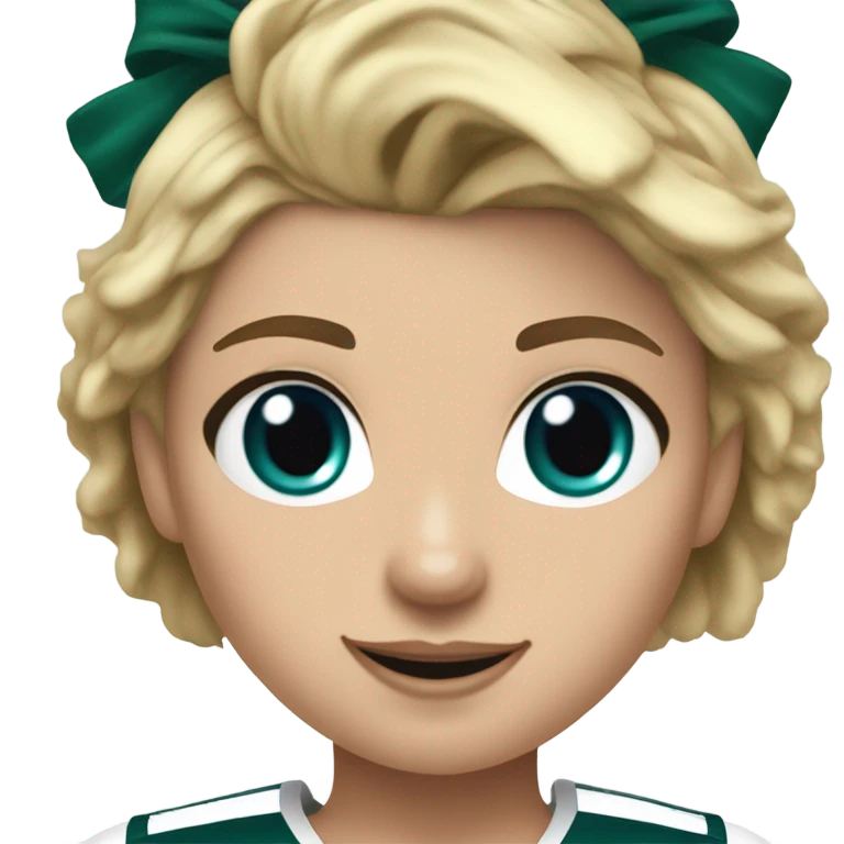 Short blond hair blue eyes female as Philadelphia Eagles cheerleader  emoji