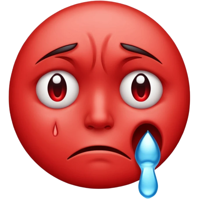 a very sad face that's red, can you make it less human emoji