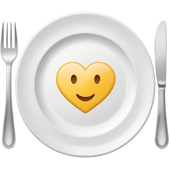 A clean and simple emoji-style icon: A round dinner plate with fork and knife on each side, symbolizing team meal. Minimal details, flat bright colors, emoji-like design. emoji
