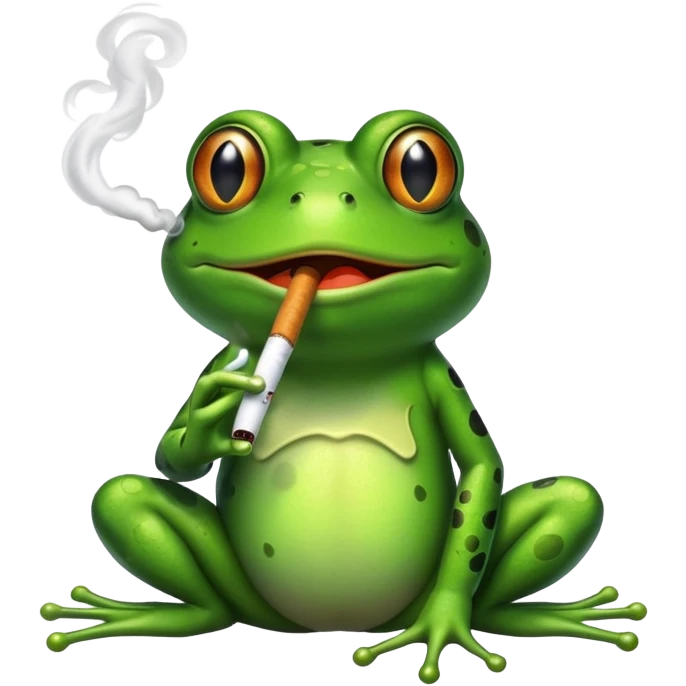 A frog smoking emoji