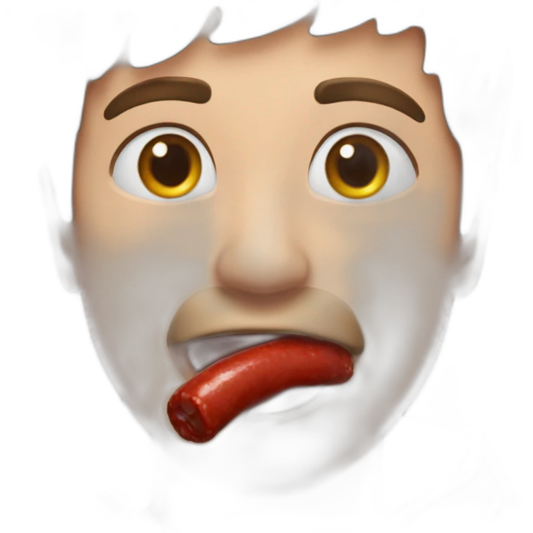 Having red sausssage in my mouth emoji