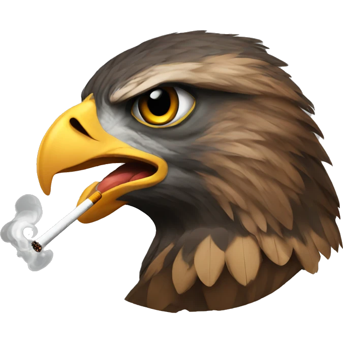 Hawk smoking a cigarette  emoji