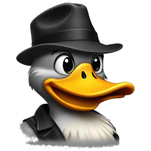 Pretty gangster duck emoji