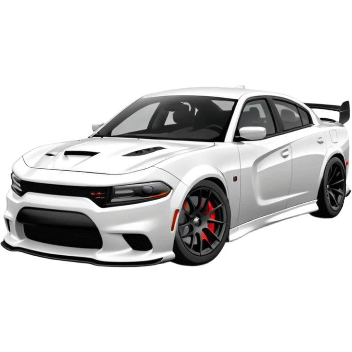 CHARGER DOSH HellCat SRT white and With low suspension body kit 4k, 8k and carbon: spoiler Wheels and hood  emoji
