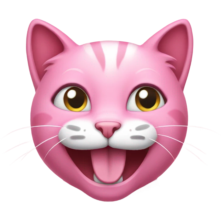 pink cat smiling  emoji