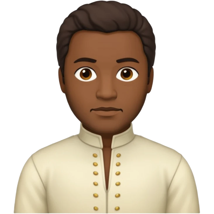Otello with dark skin, dark brown hair, cream outfit emoji