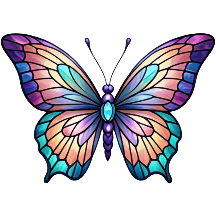 Nebula Gemstone Stained Glass Butterfly emoji