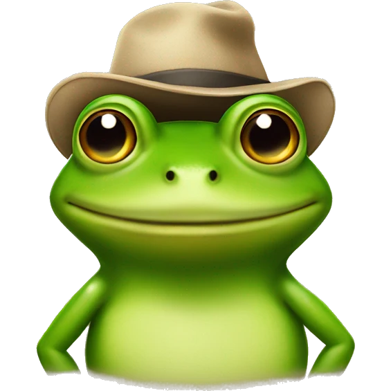 Frog wearing a hat emoji