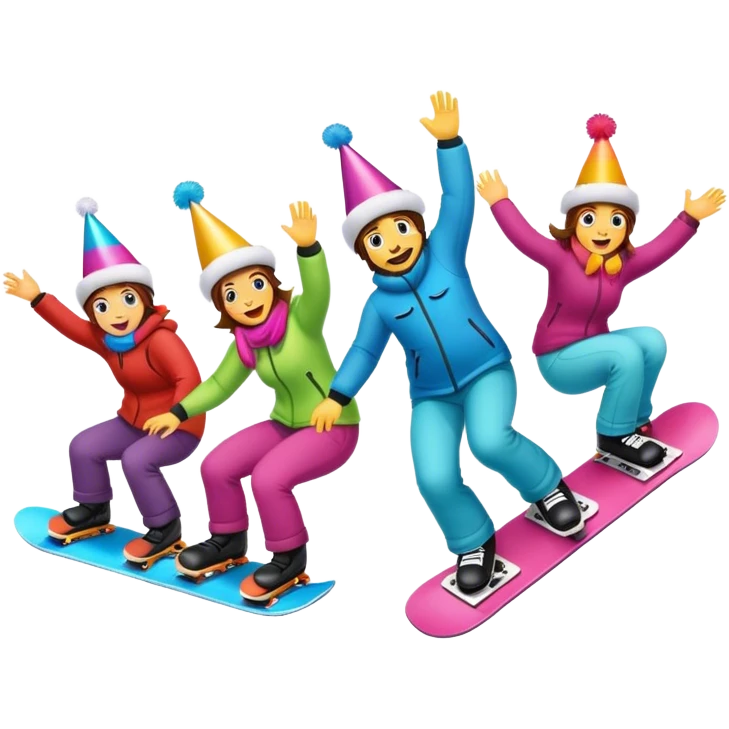 snowboarding birthday party emoji